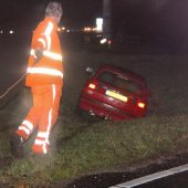 Rechtdoor in de sloot N206 Katwijk